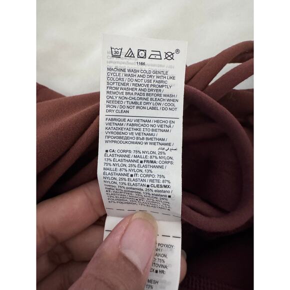 Athleta x Alicia Keys Transcend Bodysuit Dark Cherrywood Women's Size S Petite - Picture 4 of 7